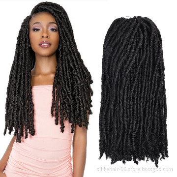 Low Price 18 inch Black Bohemian Locs Women Faux Dreadlocks Braids Goddess Faux Locs Synthetic Crochet Braiding Hair Extensions